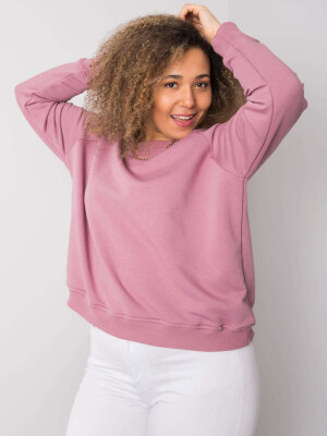 Product detail of Pudrově růžová mikina plus size bez kapuce XL