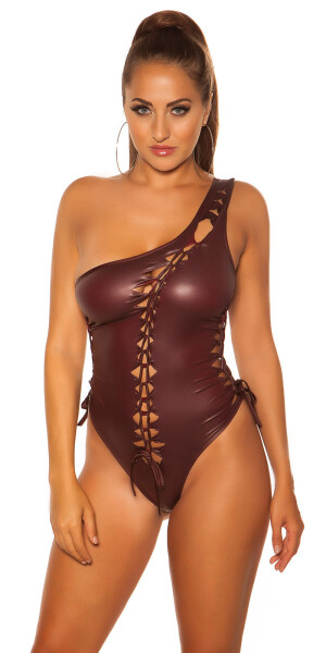 Product detail of Sexy KouCla Coldshoulder Wetlook Body barva BORDEAUX velikost Einheitsgroesse