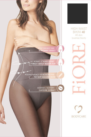 Product detail of Fiore High Waist Bikini 40 den M5219 barva:černá 2-S