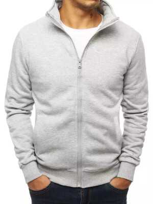 Product detail of Šedá pánská mikina na zip bez kapuce BX4109 XXL