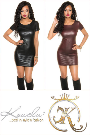 Product detail of Sexy mini šaty KouCla Wetlook s 2cestným zipem BORDEAUX Einheitsgroesse