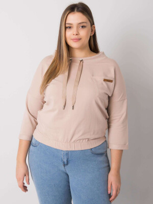 Product detail of Světle béžová mikina plus size bez kapuce Pasadena JEDNA VELIKOST