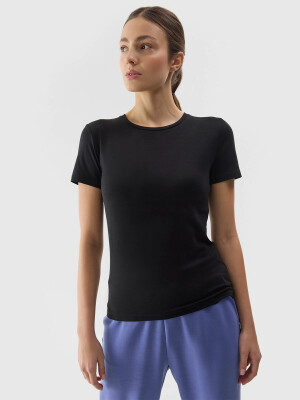 Product detail of Dámské hladké tričko slim 4F - černé Velikost: S