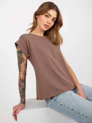 Product detail of Bavlněné dámské basic tričko Revolution hnědé M