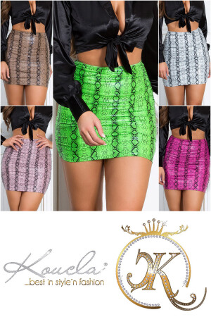 Product detail of Sexy Koucla mini sukně z umělé kůže Animal Print brown Einheitsgroesse
