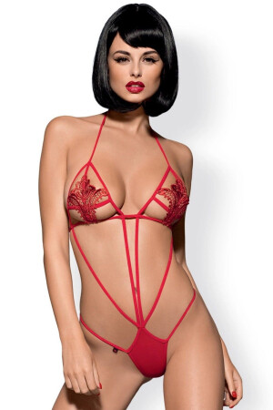 Product detail of Dámské erotické body Luiza teddy red - OBSESSIVE červená S/M