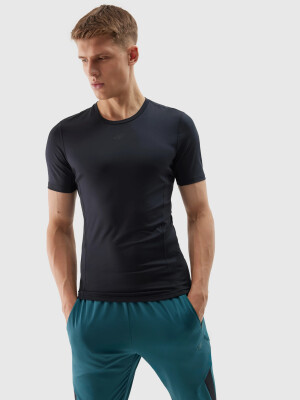 Product detail of Pánské sportovní tričko slim z recyklovaných materiálů 4F - hluboce černé Velikost: L