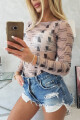 Tělová halenka s pistolemi béžová UNI - thumb (1)