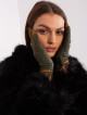 Khaki hladké dámské rukavice L / XL - thumb (0)