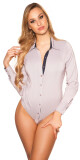 Sexy tělová halenka v obchodním vzhledu barva BEIGE velikost XL - thumb (6)