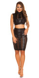 Sexy KouCla Wetlook-Mini sukně se síťovinou barva black velikost S - thumb (0)