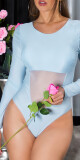 Sexy body Koucla se síťovanou vložkou a dlouhými rukávy babyblue Einheitsgroesse - thumb (10)