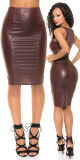 Sexy tužková sukně KouCla Wetlook se zipem BORDEAUX M - thumb (4)