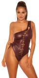 Sexy KouCla Coldshoulder Wetlook Body barva BORDEAUX velikost Einheitsgroesse - thumb (22)