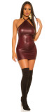 Sexy šaty KouCla WetLooK Holderneck-Dress BORDEAUX Einheitsgroesse - thumb (0)