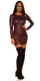 Sexy KouCla Neckholder Wetlook Mini šaty barva BORDEAUX velikost Einheitsgroesse - thumb (10)