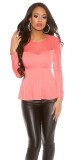 Sexy Koucla PartyShirt transparentní s peplumem darkblue S - thumb (3)