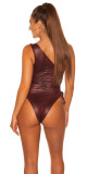 Sexy KouCla Coldshoulder Wetlook Body barva BORDEAUX velikost Einheitsgroesse - thumb (7)