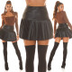Sexy plisovaná minisukně z umělé kůže black S - thumb (6)