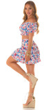 Sexy Koucla 2dílný set sukně + top s květinovým potiskem royalblue L/XL - thumb (14)