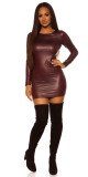 Sexy KouCla Neckholder Wetlook Mini šaty barva BORDEAUX velikost Einheitsgroesse - thumb (8)