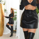 Sexy minisukně s vysokým pasem z umělé kůže a elastickým pasem black Einheitsgroesse - thumb (4)