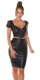 Sexy tužková sukně KouCla v barvě Wet look black S - thumb (7)