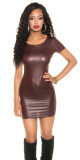Sexy mini šaty KouCla Wetlook s 2cestným zipem BORDEAUX Einheitsgroesse - thumb (15)