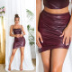 Sexy Koucla Wetlook Highwaist Sukně asymetrická BORDEAUX Einheitsgroesse - thumb (20)