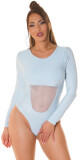 Sexy body Koucla se síťovanou vložkou a dlouhými rukávy babyblue Einheitsgroesse - thumb (6)