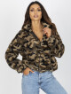 Khaki krátká mikina na zip s camo vzory L / XL - thumb (1)