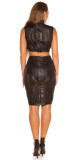 Sexy KouCla Wetlook-Mini sukně se síťovinou barva black velikost S - thumb (4)