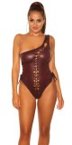 Sexy KouCla Coldshoulder Wetlook Body barva BORDEAUX velikost Einheitsgroesse - thumb (21)