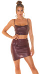 Sexy Koucla Wetlook Highwaist Sukně asymetrická BORDEAUX Einheitsgroesse - thumb (5)
