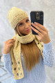 Dámská souprava se šálou Maja K327 beige UNI - thumb (0)