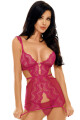 Dámské erotické šaty Peyton chemise - BEAUTY NIGHT FASHION fialová L/XL - thumb (2)