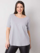 Světle šedé bavlněné tričko pro ženy v oversize 4XL - thumb (2)
