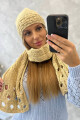 Dámská souprava se šálou Maja K327 beige UNI - thumb (3)