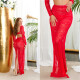 Sexy krajková maxisukně Koucla s vysokým pasem red M - thumb (17)
