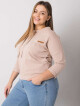 Světle béžová mikina plus size bez kapuce Pasadena JEDNA VELIKOST - thumb (6)