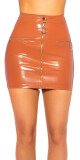 Sexy KouCla Leatherlook Mini sukně se zipem BRONZE XL - thumb (7)