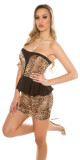 Sexy bandeau-minidress KouCla s peplumem blackturquoise Einheitsgroesse - thumb (7)