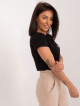 Černé dámské tričko s nášivkou BASIC FEEL GOOD Velikost: L / XL - thumb (4)