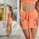 Sexy Koucla Highwaist Miniskirt ruched barva apricot velikost L - thumb (2)