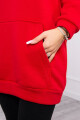 Mikina s kapucí a nášivkami červená UNI - thumb (3)