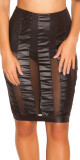 Sexy KouCla Wetlook-Mini sukně se síťovinou barva black velikost S - thumb (11)