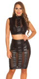 Sexy KouCla Wetlook-Mini sukně se síťovinou barva black velikost S - thumb (2)