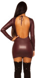 Sexy KouCla Neckholder Wetlook Mini šaty barva BORDEAUX velikost Einheitsgroesse - thumb (5)
