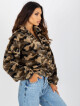 Khaki krátká mikina na zip s camo vzory L / XL - thumb (5)