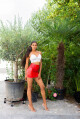 Sexy mini sukně Koucla latexového vzhledu red S - thumb (12)